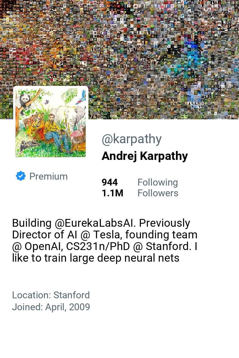 BigTechAlert's tweet photo. 🆕 @karpathy has started following @drscotthawley https://t.co/E32DR4hf1B