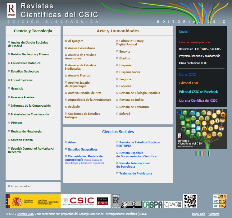 📢 ¡Importante! Las #revistasCSIC y toda la info para publicar en ellas solo están en esta web 👉 revistas.csic.es Al entrar en cada revista, encontrarás todos los números, las directrices para autores/as, el equipo editorial... ❣️ Guarda el enlace en tus favoritos