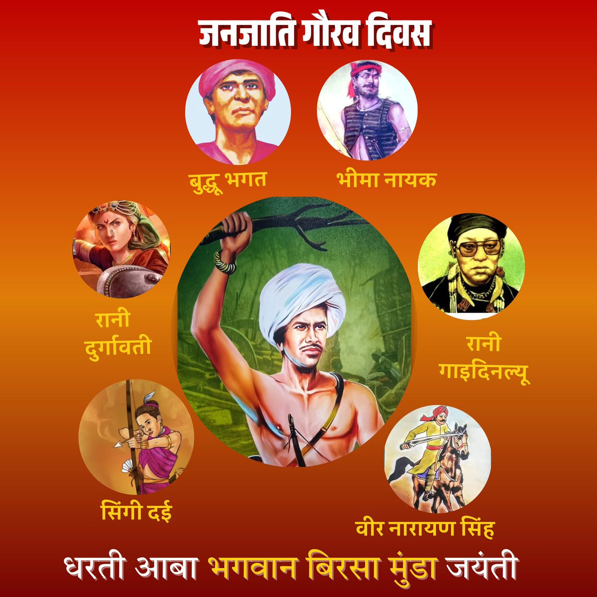 शिकारी द्वारा(अंग्रेज या अंग्रेज़ी मानसिकता) के लोगों द्वारा लिखा गया शेर का इतिहास बदलने का समय आ गया है।
 
धरती आबा भगवान बिरसा मुंडा की 150 वीं जयंती वर्ष पर जनजाति समाज की गौरवशाली वीरगाथा ,आदर्श ,परंपरा,संस्कृति की गौरव को पुनःस्थापित करे।
जनजाति गौरव दिवस की शुभकामनाएँ।