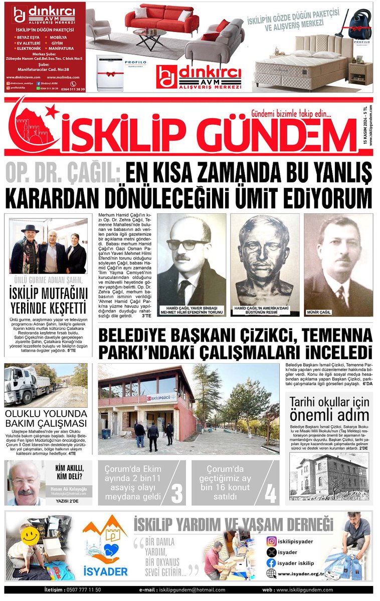 15 KASIM 2024 CUMA TARİHLİ SAYIMIZ