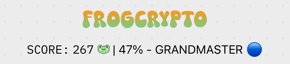 0x_r4bbit's tweet image. My final #devcon7 frog crypto score

Happy I managed to get the book 😄