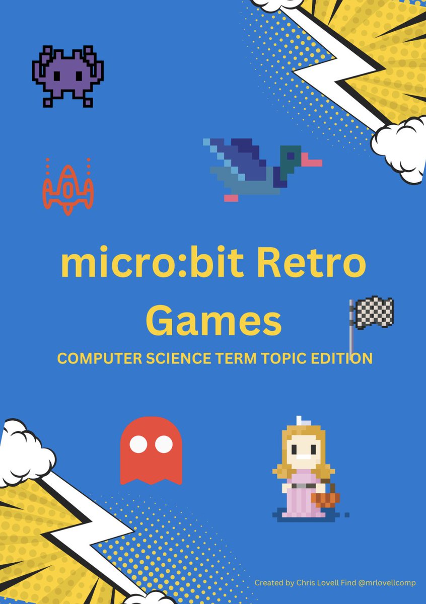 Looking for some Friday fun?!
What about coding popular retro games like Space Invaders👾 Pacman 👻Flappy Bird 🐦 &amp; Mario Kart 🚗 on the micro:bit?!
Thanks to micro:bit Champion <a href="/MrLovellComp/">Mr Lovell CompSci Teaching</a> for these games perfect for beginners &amp; suitable to extend for pupils with coding