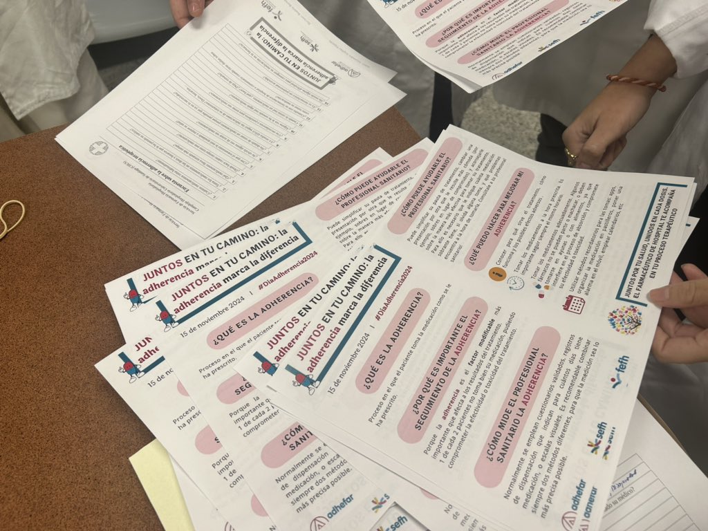 💊🏥  🗓️Participamos no #DíaAdherencia2024, “xuntos no teu camiño: a adherencia marca a diferencia” 

<a href="/FarmaCHUS/">FarmaCHUS</a> recorda a importancia de seguir as pautas dos tratamentos e non esquecer as tomas de cada medicamento