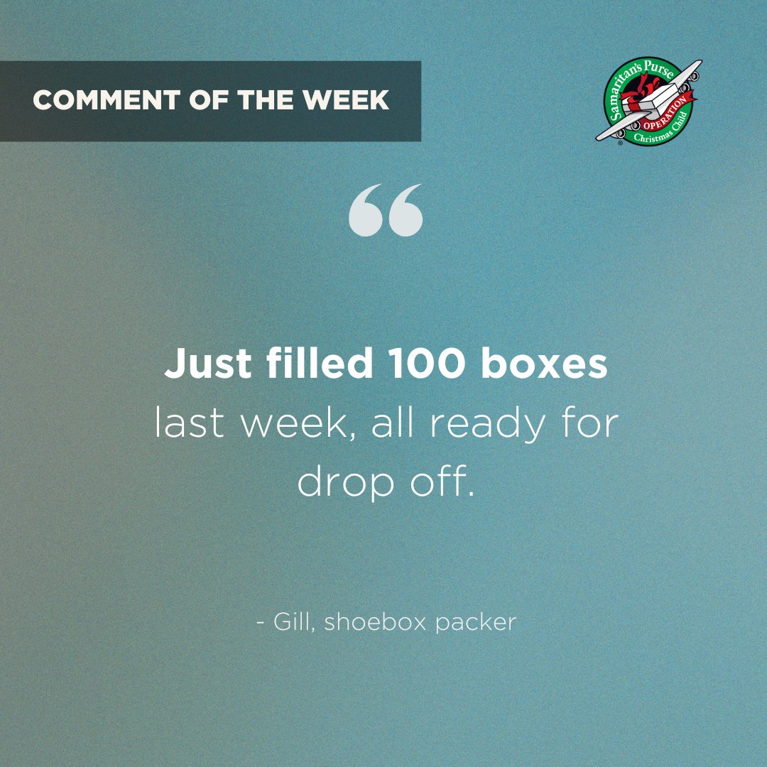 OCC_UK's tweet image. Let us know how many shoeboxes you’ve packed this year! 🌍🎁

#CommentOfTheWeek! #OperationChristmasChild #ShareTheJoy