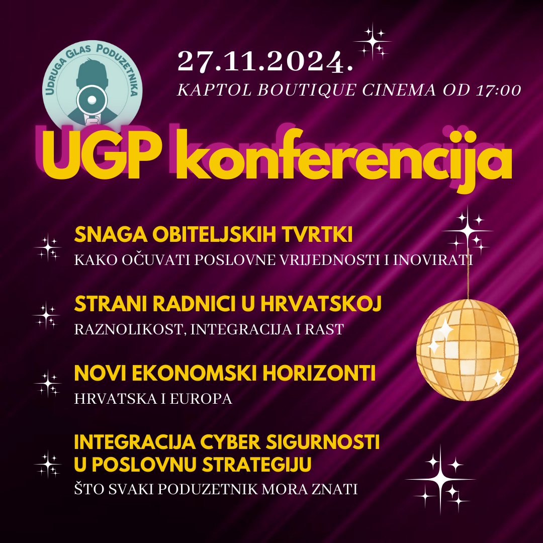 Znate li zašto je 27.11.2024. datum koji ne smijete propustiti?

Zato što:
👩‍🏫 Učite od najboljih
💡 Razmijenjujete ideje
🚀 Povezujete se s ljudima 
💃🕺 I pritom se odlično zabavljate!

Sve to očekuje vas na UGP KONFERENCIJI I DONATORSKOJ VEČERI: bit.ly/3BGX32W