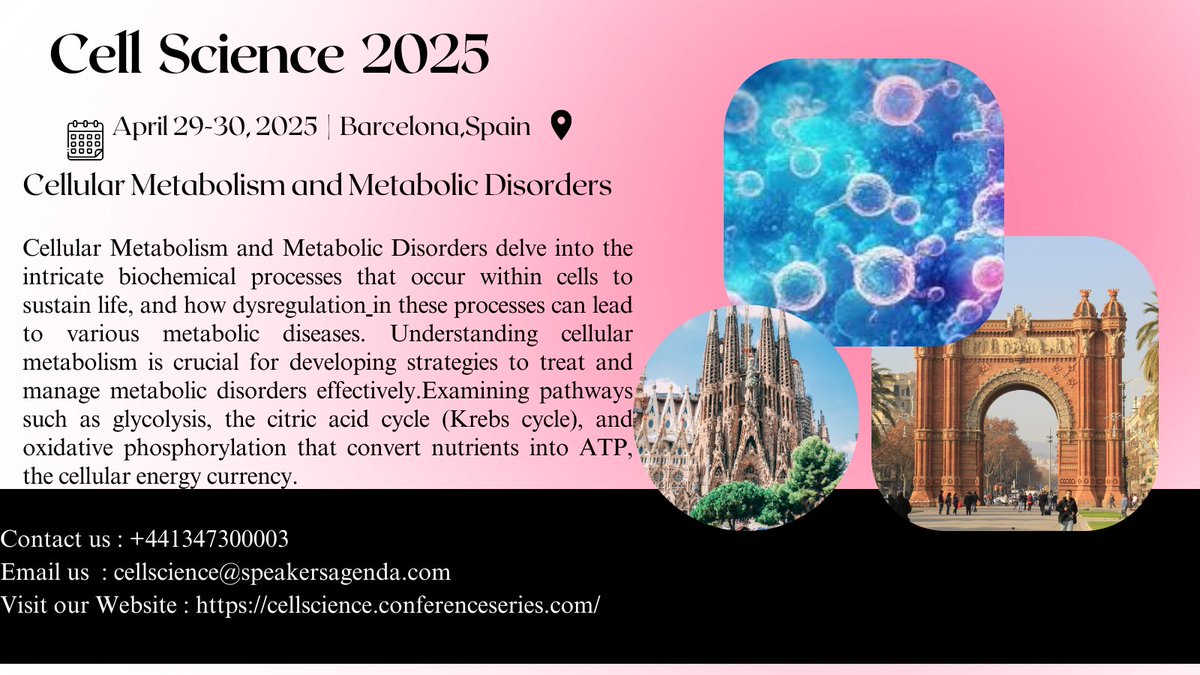 RChambelli's tweet photo. Join Us at the 3rd International Conference on Cell Science and Molecular Biology!  in April 29-30,2025 | Barcelona,Spain,Dive into groundbreaking advancements in Cell Science and Molecular Biology with global experts, researchers, and professionals. https://t.co/ShD5XxKAx8