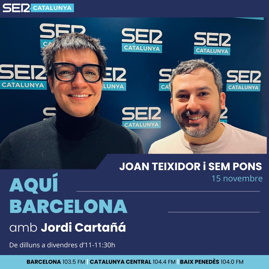 🎙️🎭 "La línia que ens marcàvem era un espai de mig format que moltes productores trobaven a faltar" <a href="/semponspuig/">Sem Pons Puig 🏳️‍🌈</a> i Joan Teixidor amb <a href="/Jcartanya70/">Jordi Cartañá</a> 

Passat, present i futur de <a href="/EspaiTexasBcn/">Espai Texas</a> 

🔗📻ENTREVISTA: cadenaser.com/audio/17316693…