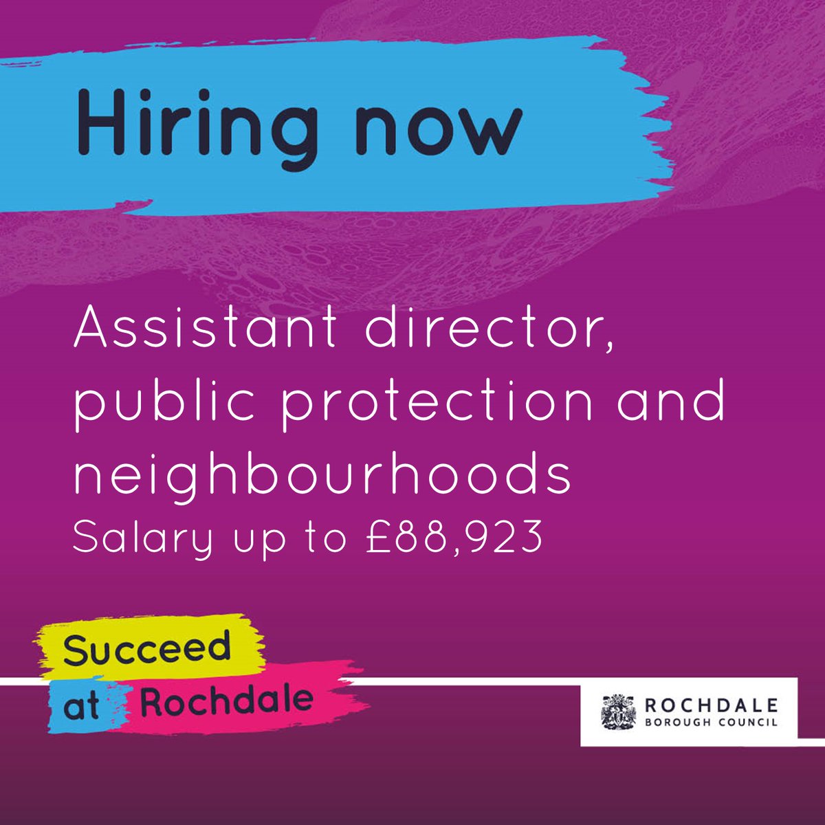 Rochdale Borough Council (@rochdalecouncil) on Twitter photo We’re recruiting an assistant #director of public protection & neighbourhoods to lead transformational change, driving improvements in customer contact, community safety, public protection and libraries. View job description 📲 greater.jobs/job/75664218 #SucceedAtRochdale We’re recruiting an assistant #director of public protection & neighbourhoods to lead transformational change, driving improvements in customer contact, community safety, public protection and libraries. View job description 📲 greater.jobs/job/75664218 #SucceedAtRochdale