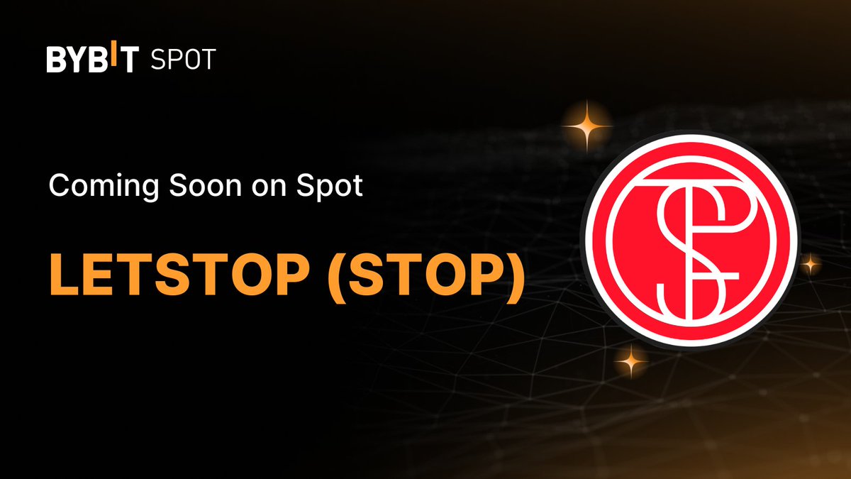 Bybit_Official's tweet photo. 📣 $STOP is coming soon to the #BybitSpot trading platform with @LETST0P !

Deposits and withdrawals will be available via the SOLANA Network.

#TheCryptoArk #BybitListing #STOP https://t.co/wYfVRbpqOY