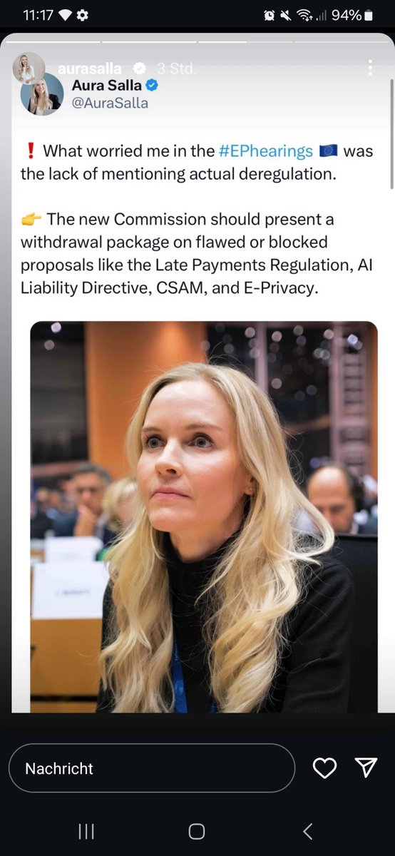 Aura Salla has become MEP, but her political agenda hasn’t changed since she left Meta. She remains close to corporate lobbyists &amp; their agenda &amp; has held tons of meetings with tech lobbyists incl Meta, Google, Amazon. This is harming the EU's integrity. wired.com/story/meta-lob…