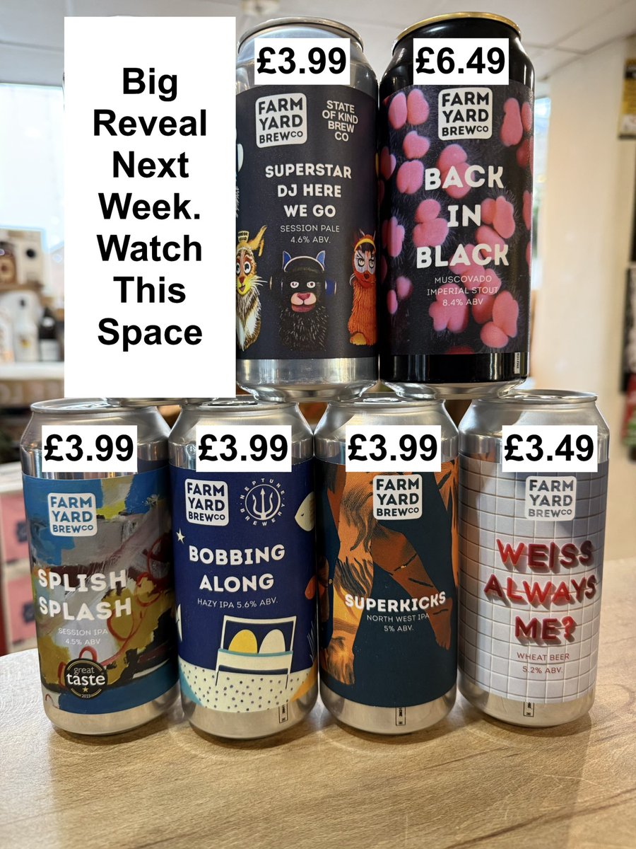The Whalley Wine Shop (@whalleywineshop) on Twitter photo We’ve just had a super delivery from the team <a href="/farmyardbrewco/">Farm Yard Brew Co</a> including a couple of old faves like Splish Splash and the Muscovado Sugar Imperial Stout at 8.4% and some new ones with more to come next week, what a day for beer delivery!
Pop in and grab something for the weekend! We’ve just had a super delivery from the team <a href="/farmyardbrewco/">Farm Yard Brew Co</a> including a couple of old faves like Splish Splash and the Muscovado Sugar Imperial Stout at 8.4% and some new ones with more to come next week, what a day for beer delivery!
Pop in and grab something for the weekend!
