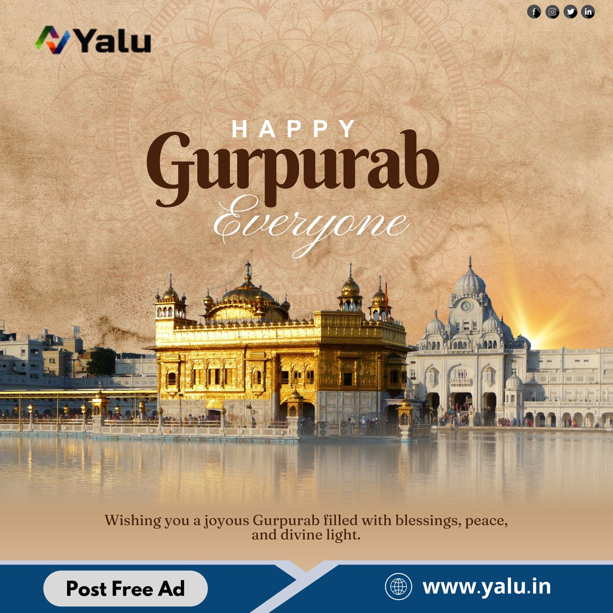 yalu_in's tweet photo. Happy Guru Nanak Jayanti from https://t.co/CeLz7Rz1bq! Celebrate the spirit of unity and peace today and always.
✨ Get Quality Leads
✨ Boost Your Sales
✨ Post Ads for!
📞 Contact us today: 7794003003
🌐 Visit: https://t.co/dnvX68VeHT
#yalu #freepostad #freead #boost #postad https://t.co/ioYMhoHj0e