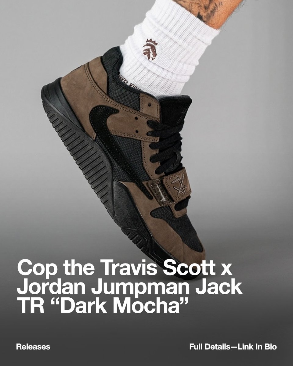 snkrdunk's tweet photo. The Travis Scott x Jordan Jumpman Jack TR “Dark Mocha” is now reported to drop on 16 November ☕️👟
Take no L's: https://t.co/fhRsQgfoXU
#snkrdunk #sneaker #streetwear #tcg #releases #travisscott #jordanjumpmanjack
Images by #yankeekicks https://t.co/5SSpHkegMX