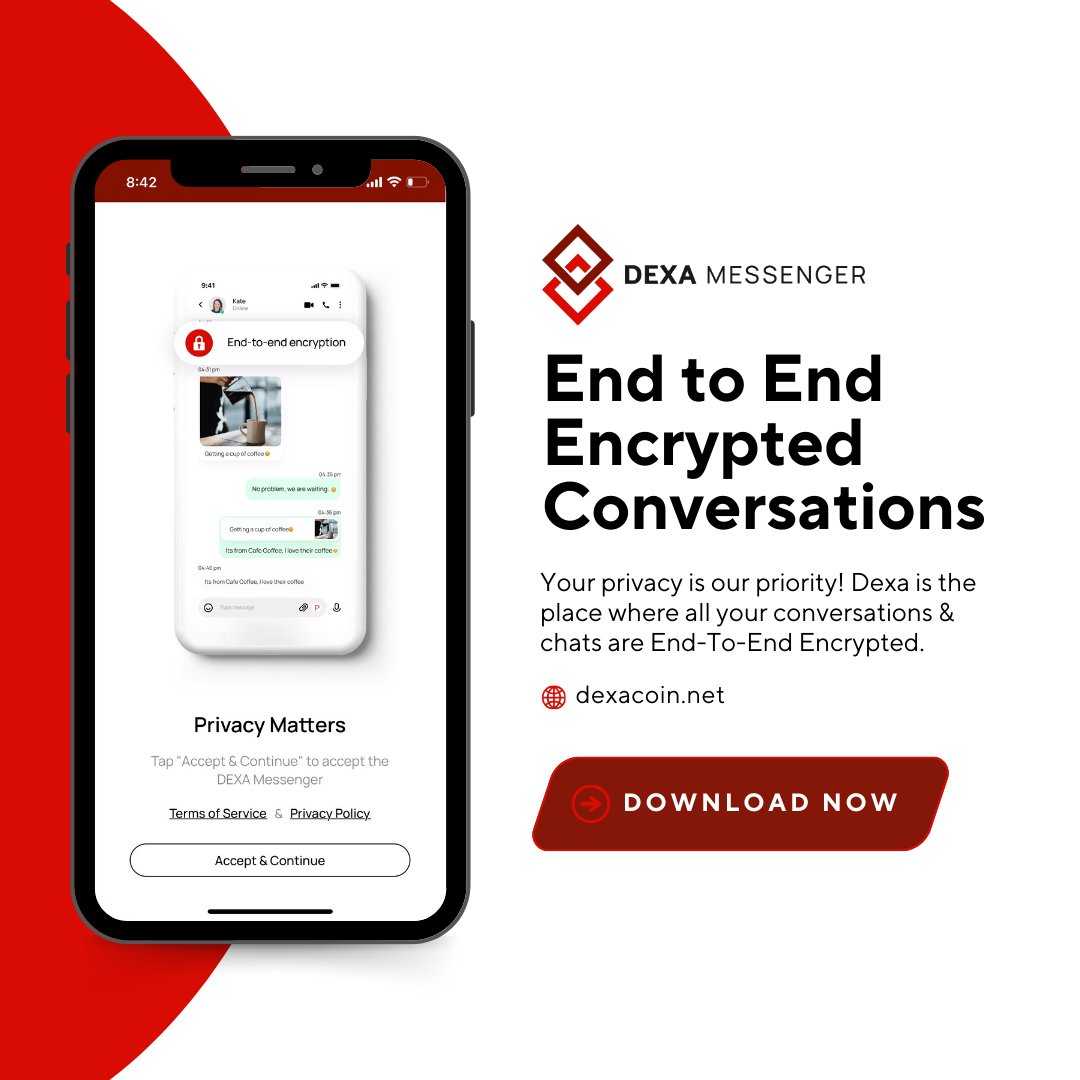 DEXA_COIN's tweet photo. Trusted and secure—DEXA’s encryption protects your chats! 🛡💬

$DEXA #crypto #cryptocurrency #Bitcoin #altcoin #cryptocurrencies #binance #trading #socialmedia #WhatsApp #cryptowallet #privacy #ETH #fintech #ethereum #btc #dexacoin #InstantPayments https://t.co/1LVFbY4xEt
