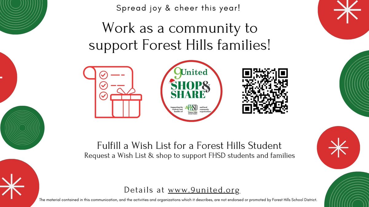 Today is the day! How can you help support the FHSD students and families this holiday season? Request a family wish list and shop their wants and needs or make a donation in any amount and we'll do the shopping for you! <a href="/FHSchools/">FHSD</a> #giving #holidays #giveback