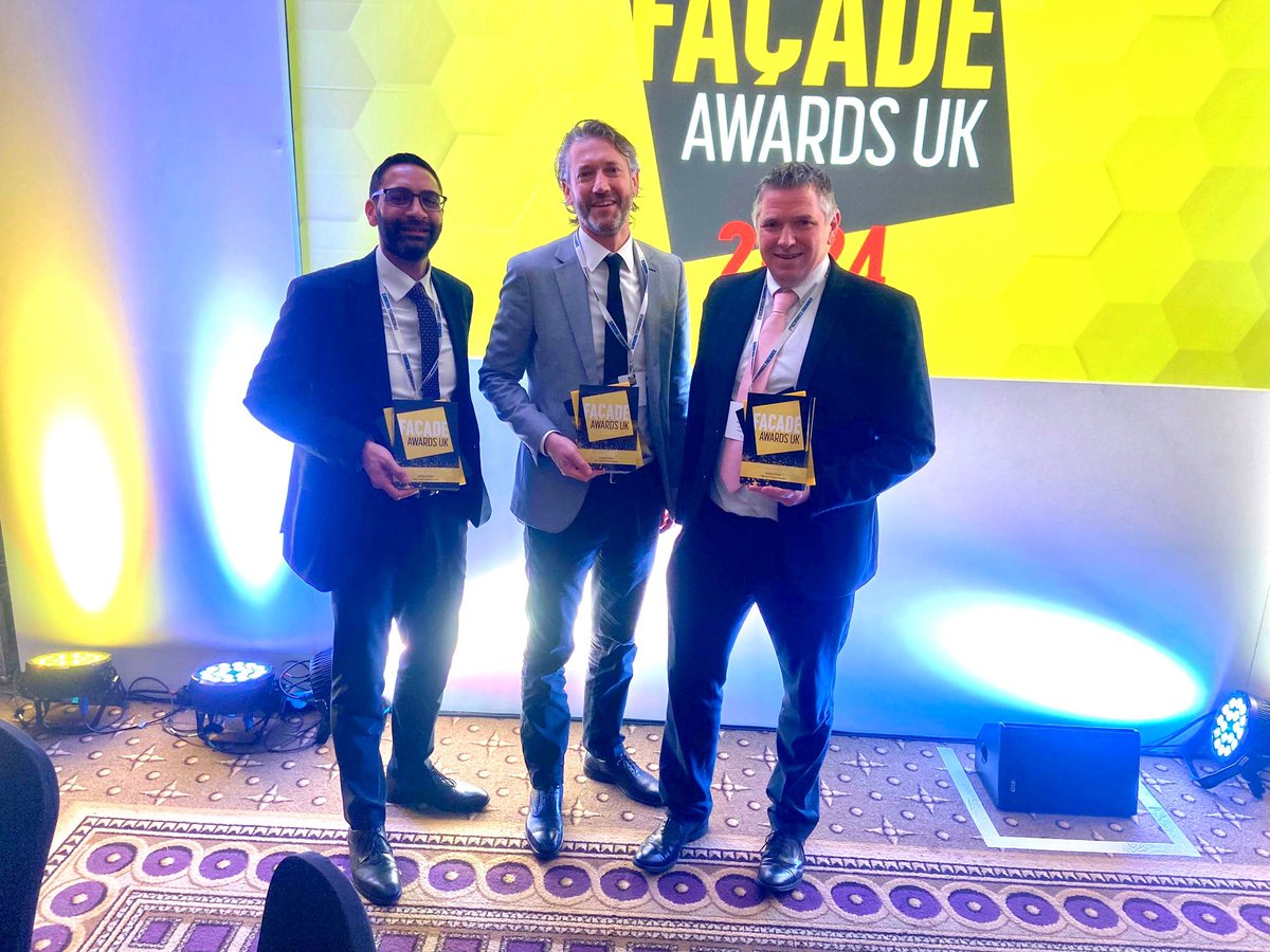 ProteusFacades's tweet photo. We want to extend a heart felt thank you to @StiffTrevillion, https://t.co/WtrgQOX96x and Knight Harwood, as well as everyone else who contributed to these outstanding projects. Also a special shoutout to the RCI Magazine for hosting such an astonishing night. 
#facade #awards https://t.co/Sqz0pIGv14
