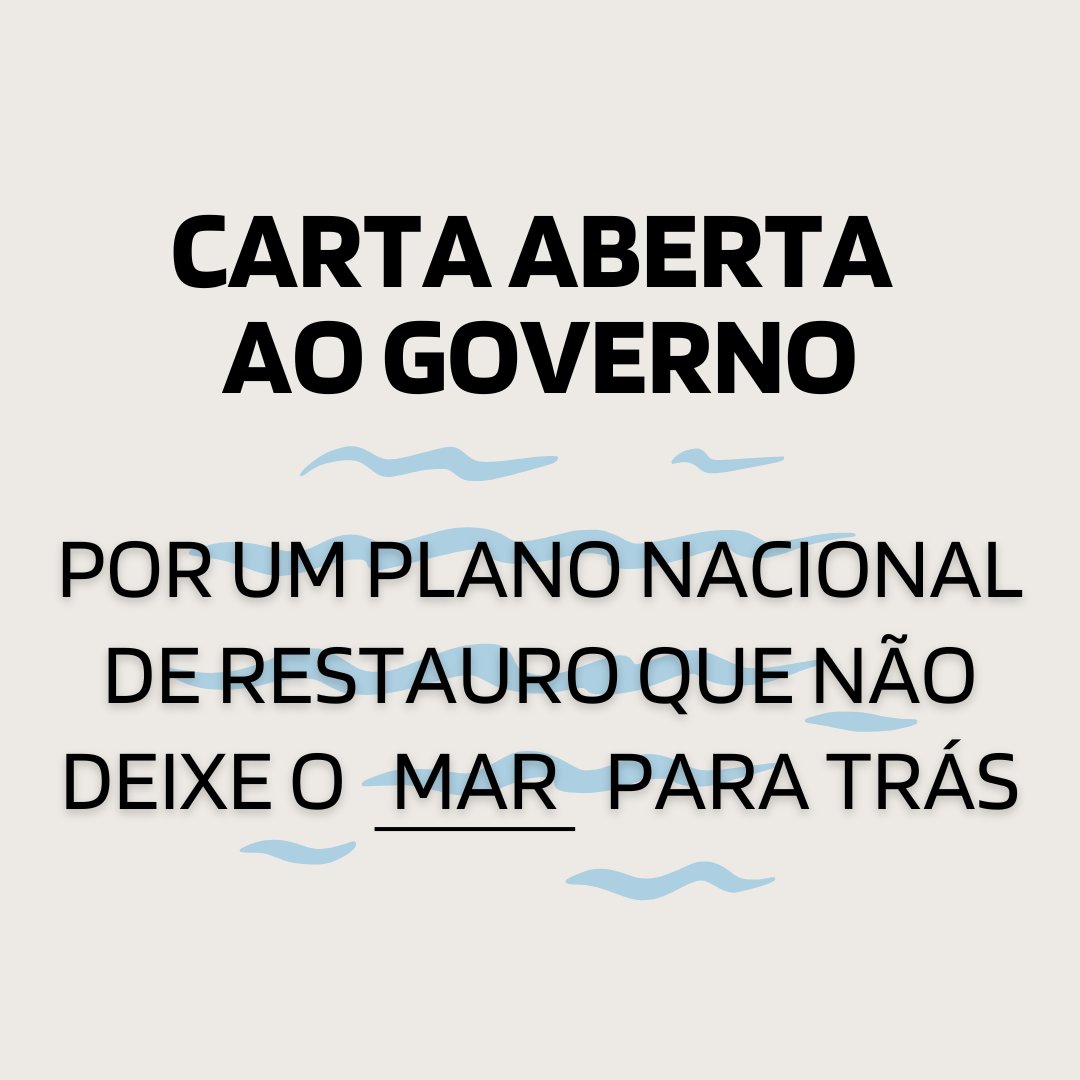🌊O Mar não pode ser deixado para trás!

Neste #DiaNacionaldoMar, investigadores de todo o país unem-se num apelo urgente ao governo: é necessário um #PlanoNacionalDeRestauro atento ao Mar. 

📢 Faz a tua parte. Subscreve a carta! carta-restauro-mar.weebly.com

#nãodeixemomarparatrás