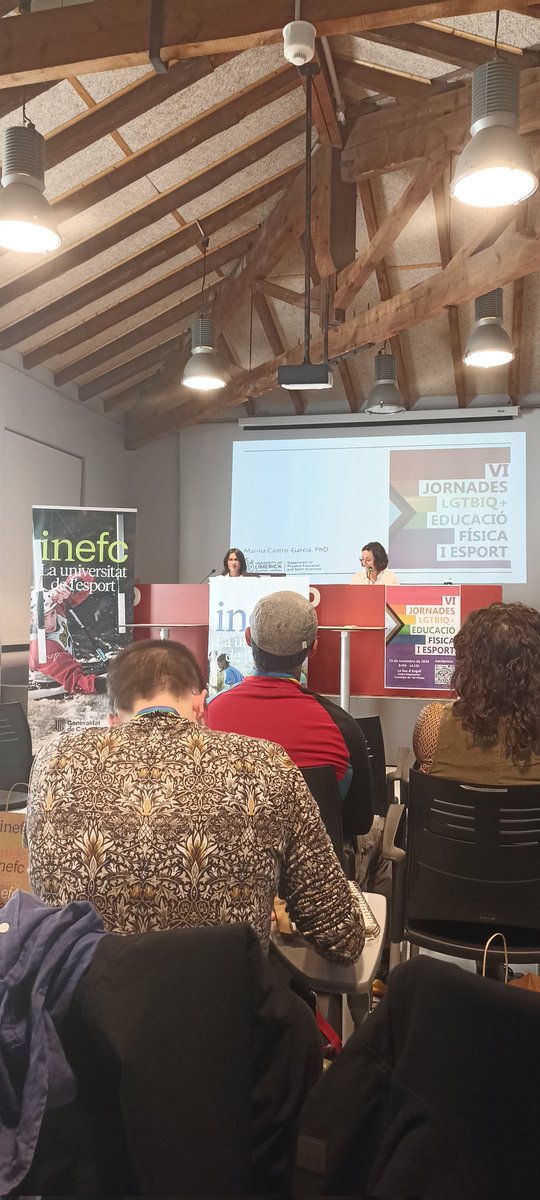 VI Jornades sobre LGTBIQ+, Educació Física i Esport, organitzades per la Xarxa d'Investigació LGTBIQ+, EF i Esport a l'INEFC Pirineus
<a href="/PedronaSerra/">Pedrona Serra</a> <a href="/M_CastroGarcia/">Marina Castro-García</a> <a href="/inefcat/">Inefc</a>