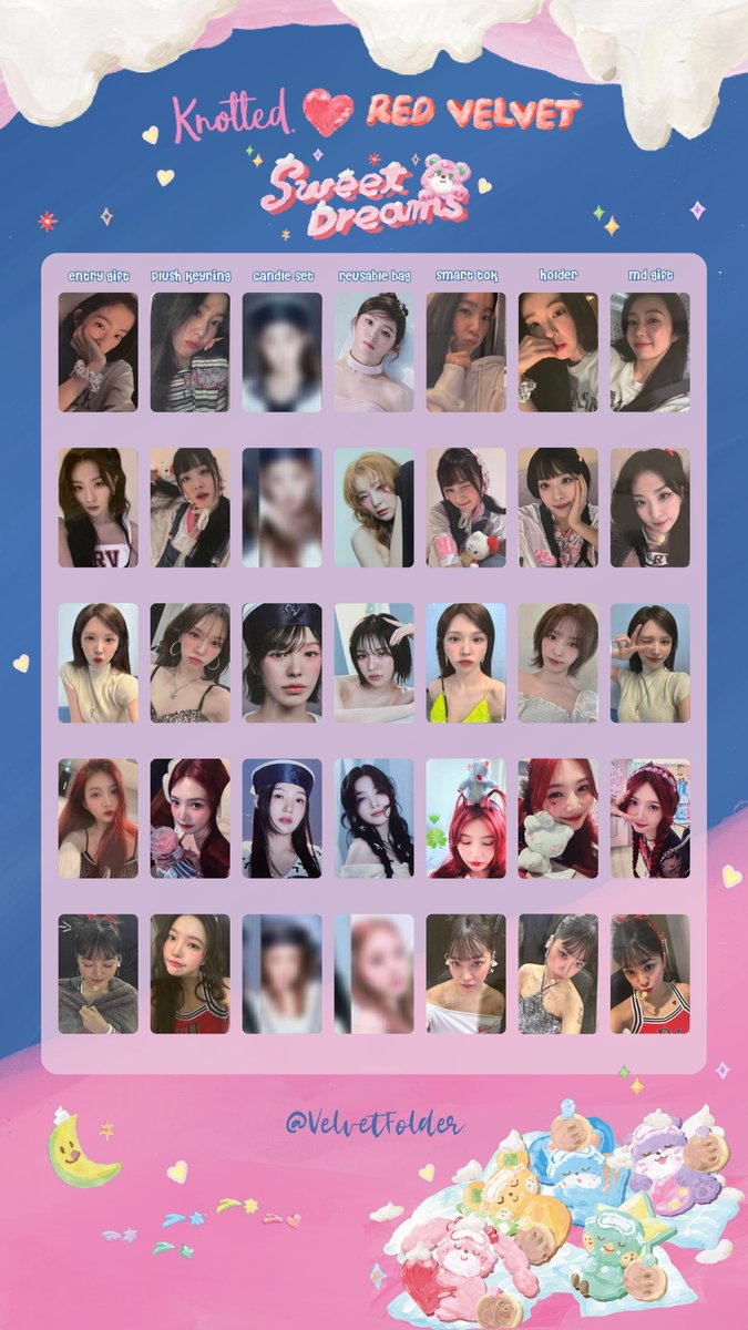Red Velvet 💞 Knotted [Sweet Dreams] Photocard List 𝜗𝜚 hd