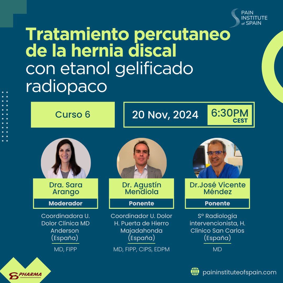 ⚠️ Preparados para el 6o #curso !!, ofrecemos invitaciones limitadas para la sesión en directo a los primeros #socios <a href="/Sedolor/">Sociedad Española del Dolor</a> y <a href="/LAPS_pain/">Latin American Pain Society</a> que envíen este formulario. Nos vemos el próximo 20 Nov! 👉 share-eu1.hsforms.com/1mO9ogGrHSfKJu…