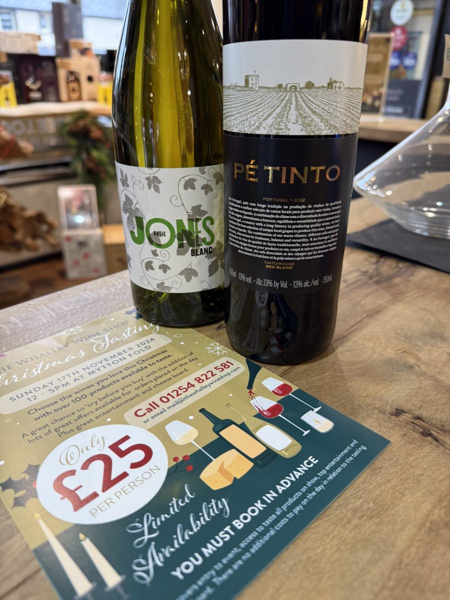The Whalley Wine Shop (@whalleywineshop) on Twitter photo On #TakeTwo tasting table today is a fabulous white wine from <a href="/domainejones/">* Katie Jones *</a> and a juicy red from Alentejo in Portugal.
Also grab one of the last few tickets for one of the best wine events in the NW, come and taste over 100 wines and spirits with entertainment and cheese!! On #TakeTwo tasting table today is a fabulous white wine from <a href="/domainejones/">* Katie Jones *</a> and a juicy red from Alentejo in Portugal.
Also grab one of the last few tickets for one of the best wine events in the NW, come and taste over 100 wines and spirits with entertainment and cheese!!