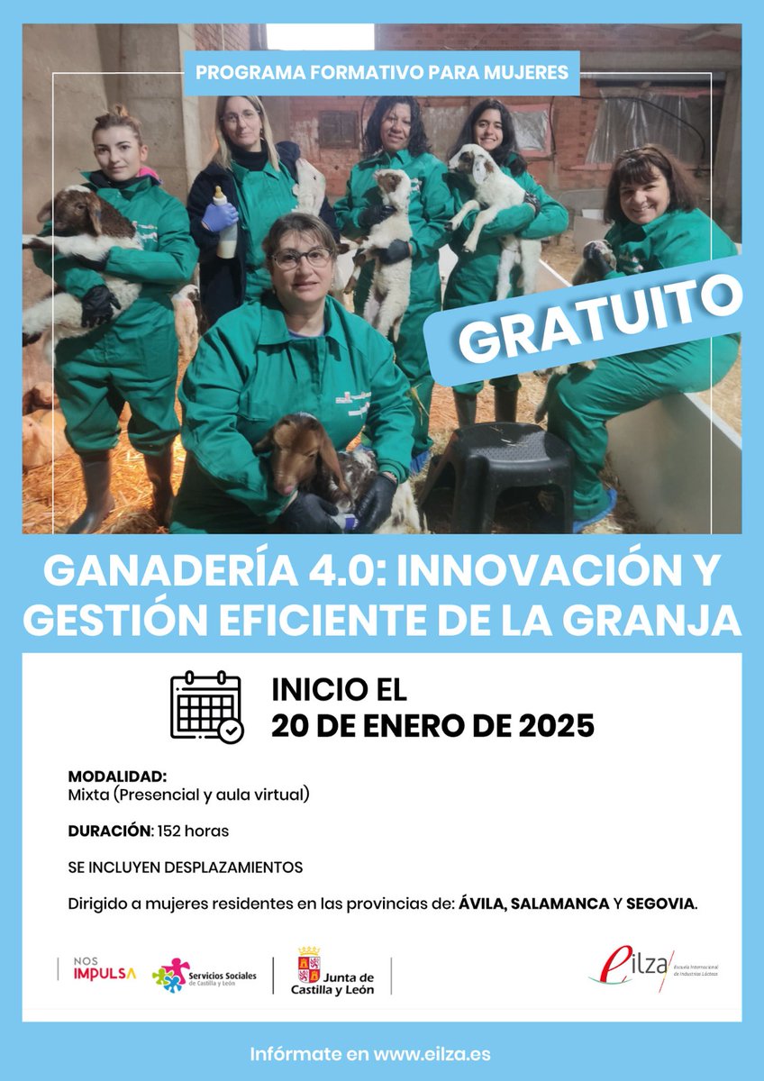 ¡Prepárate para innovar en ganadería! 🌿💪

📅 Inicio: 20 de Enero de 2025 🕒 Duración: 152 horas 🌍 Modalidad: Mixta (Presencial y virtual)

¡Inscríbete ahora y empodérate en el campo! 
#Ganadería4_0 🚜