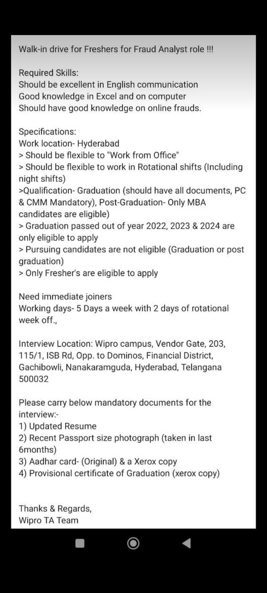 HiringNow_Jobs's tweet photo. #Fresher #hiring https://t.co/0ZFzb7uTAy