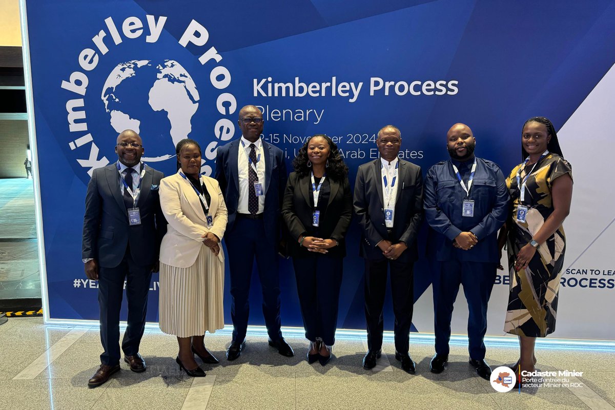 Le Cadastre Minier, représenté par son Directeur Général Adjoint, M. Jacques MUYUMBA NDUBULA, a pris part à la 21ᵉ plénière du Processus de Kimberley, qui s’est tenue à Dubaï, aux Émirats Arabes Unis 🇦🇪, du 12 au 15 novembre 2024.

Cet événement a réuni des délégués du monde