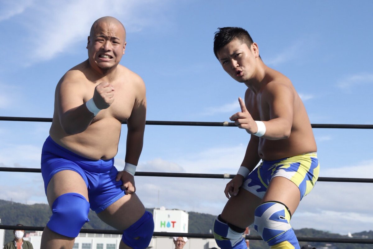 KawachiProWrest's tweet photo. ◆第1試合
○ #後藤哲也 #鎌倉慎司
（12分22秒　スープレックス4キャッツグレイドル）
#ライパチ磯部 #落武者●

#イズミヤ八尾 #河内プロレス #第六回 #アリキン https://t.co/v0oiX0cJLx