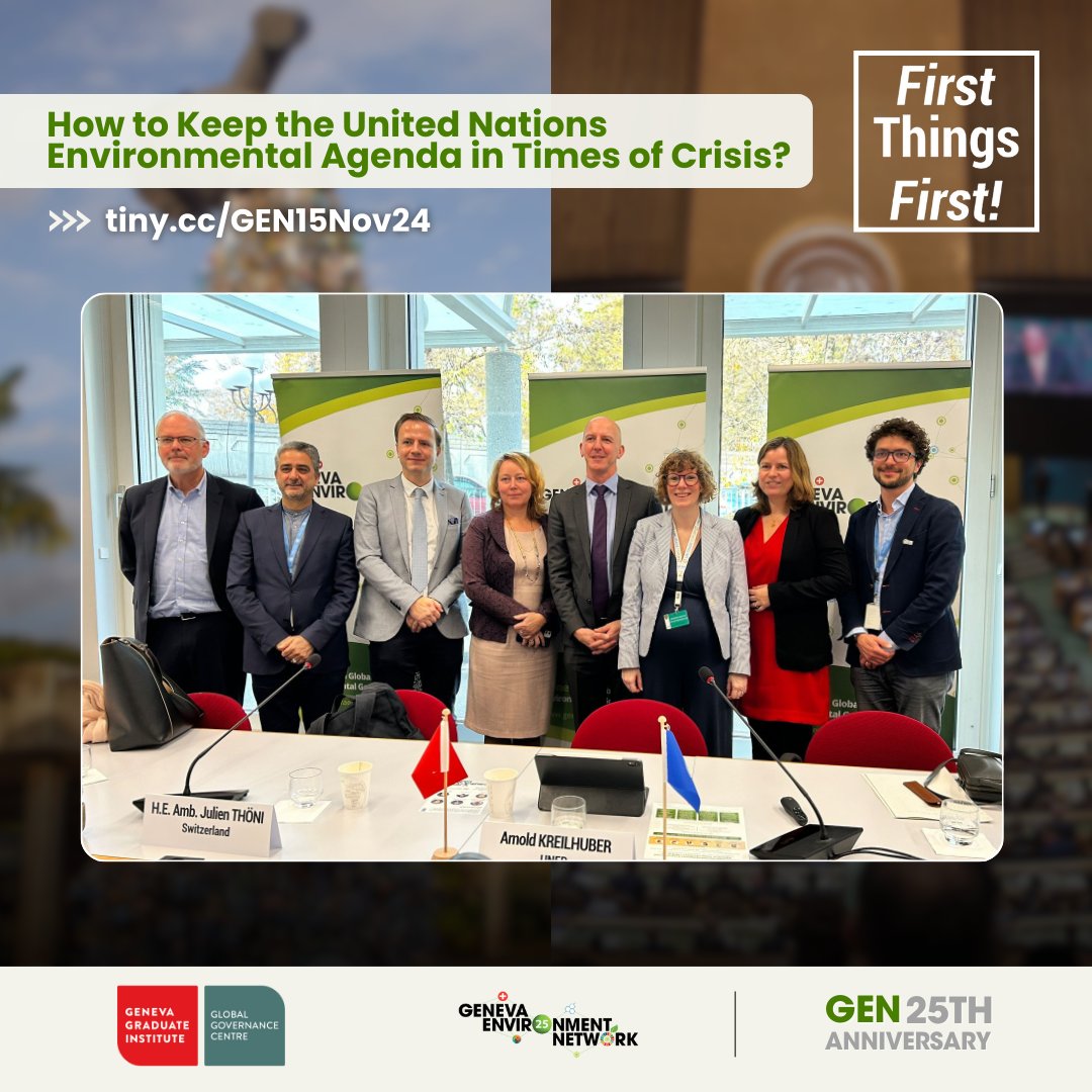 GENeva Environment Network (@genetwork) on Twitter photo <a href="/GVAGrad_GGC/">Global Governance Centre</a> <a href="/UNEP_Europe/">UN Environment Programme (UNEP) Europe 🌱</a> <a href="/KreilhuberA/">Arnold Kreilhuber</a> <a href="/brsmeas/">The Basel, Rotterdam and Stockholm Conventions</a> <a href="/ciel_tweets/">Center for International Environmental Law</a> <a href="/duycks/">🌍⚖️ Seb Duyck | @duycks.bsky.social</a> <a href="/swiss_un/">SwitzerlandUN</a> <a href="/UNDPGeneva/">UNDP Geneva</a> <a href="/agiveres/">Agi Veres</a> <a href="/LucileMaertens/">Lucile Maertens</a> <a href="/GVAGrad/">Geneva Graduate Institute</a> <a href="/UNDP/">UN Development</a> <a href="/IOM_MECC/">IOM Climate Action</a> <a href="/Refugees/">UNHCR, the UN Refugee Agency</a> <a href="/UNITAR/">UNITAR</a> <a href="/_un_page/">UN Partnership for Action on Green Economy</a> <a href="/IUCN/">IUCN</a> "To build a new system that does not create competition between issues, we hope academics can contribute."
Thank you for joining the event presenting preliminary findings of "First Things First!", as part of the #GEN25 celebration series!
Resources ▶️ tiny.cc/GEN15Nov24 <a href="/GVAGrad_GGC/">Global Governance Centre</a> <a href="/UNEP_Europe/">UN Environment Programme (UNEP) Europe 🌱</a> <a href="/KreilhuberA/">Arnold Kreilhuber</a> <a href="/brsmeas/">The Basel, Rotterdam and Stockholm Conventions</a> <a href="/ciel_tweets/">Center for International Environmental Law</a> <a href="/duycks/">🌍⚖️ Seb Duyck | @duycks.bsky.social</a> <a href="/swiss_un/">SwitzerlandUN</a> <a href="/UNDPGeneva/">UNDP Geneva</a> <a href="/agiveres/">Agi Veres</a> <a href="/LucileMaertens/">Lucile Maertens</a> <a href="/GVAGrad/">Geneva Graduate Institute</a> <a href="/UNDP/">UN Development</a> <a href="/IOM_MECC/">IOM Climate Action</a> <a href="/Refugees/">UNHCR, the UN Refugee Agency</a> <a href="/UNITAR/">UNITAR</a> <a href="/_un_page/">UN Partnership for Action on Green Economy</a> <a href="/IUCN/">IUCN</a> "To build a new system that does not create competition between issues, we hope academics can contribute."
Thank you for joining the event presenting preliminary findings of "First Things First!", as part of the #GEN25 celebration series!
Resources ▶️ tiny.cc/GEN15Nov24