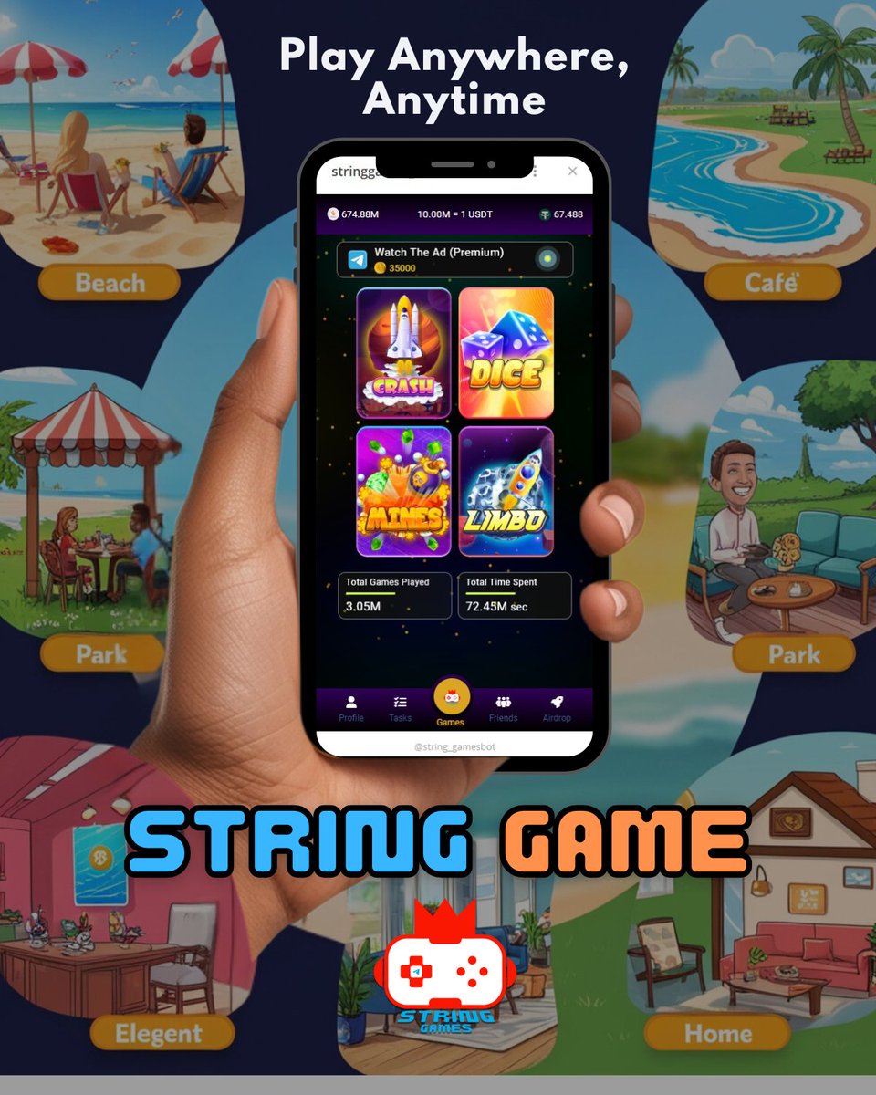 StringGames_TON's tweet image. 🎮 Earn anywhere, anytime with String Game on Telegram! 🌍 Play at the beach, café, park, or home & stack up String Tokens—convertible to Solana. 💰
👉 Start now: t.me/string_gamesbot
#PlayToEarn #CryptoGaming #StringGame #Solana
