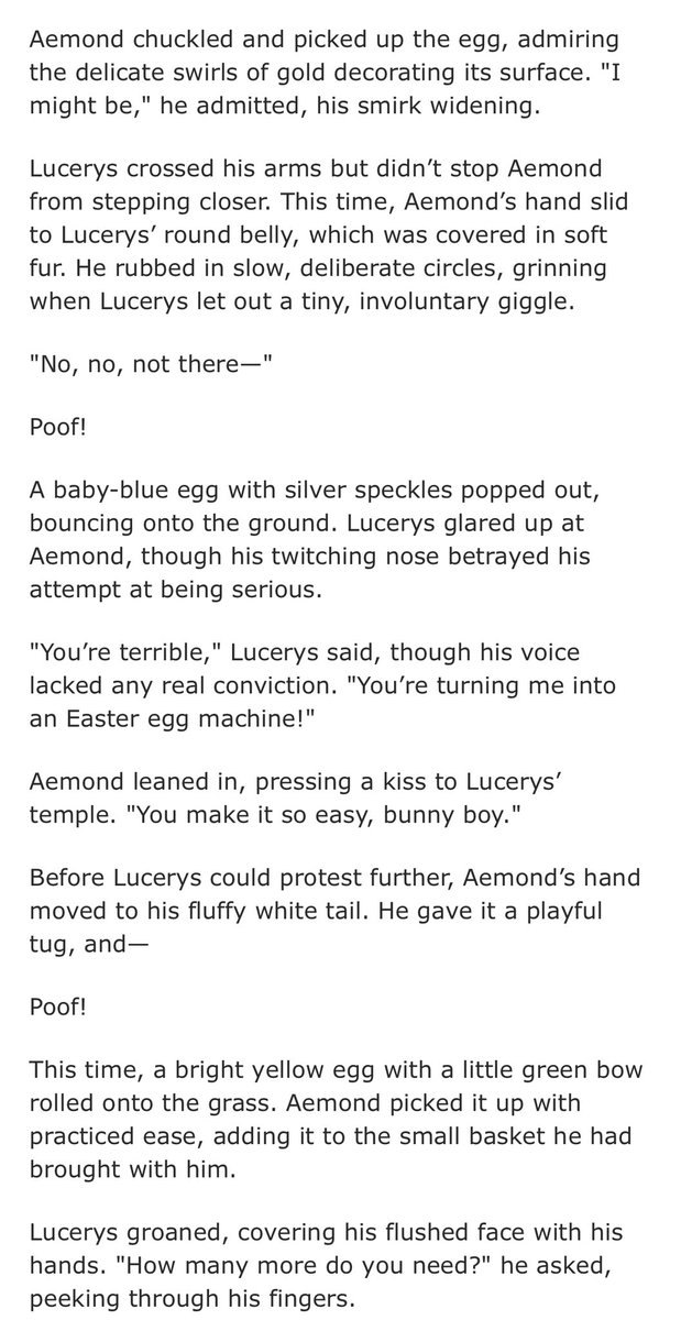 This cute little Easter piece has a special place in my heart #lucemond archiveofourown.org/works/60582682