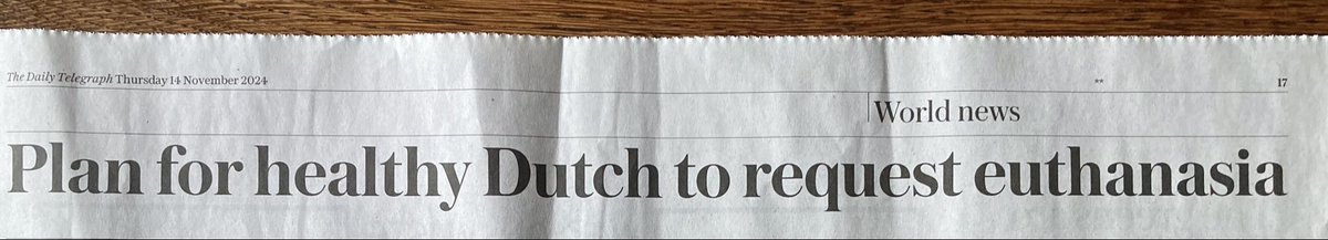 DavidAltonHL's tweet photo. Euthanasia: Careful what you wish for. Dutch consider further extension of euthanasia laws to anyone over 75. Meanwhile seniorUK Judge says UK Bill is “profoundly unsatisfactory”  “Lamentably short of adequate safeguards.”Care not Kill. @Keir_Starmer @wesstreeting @RachaelMaskell https://t.co/TH8epITUF8