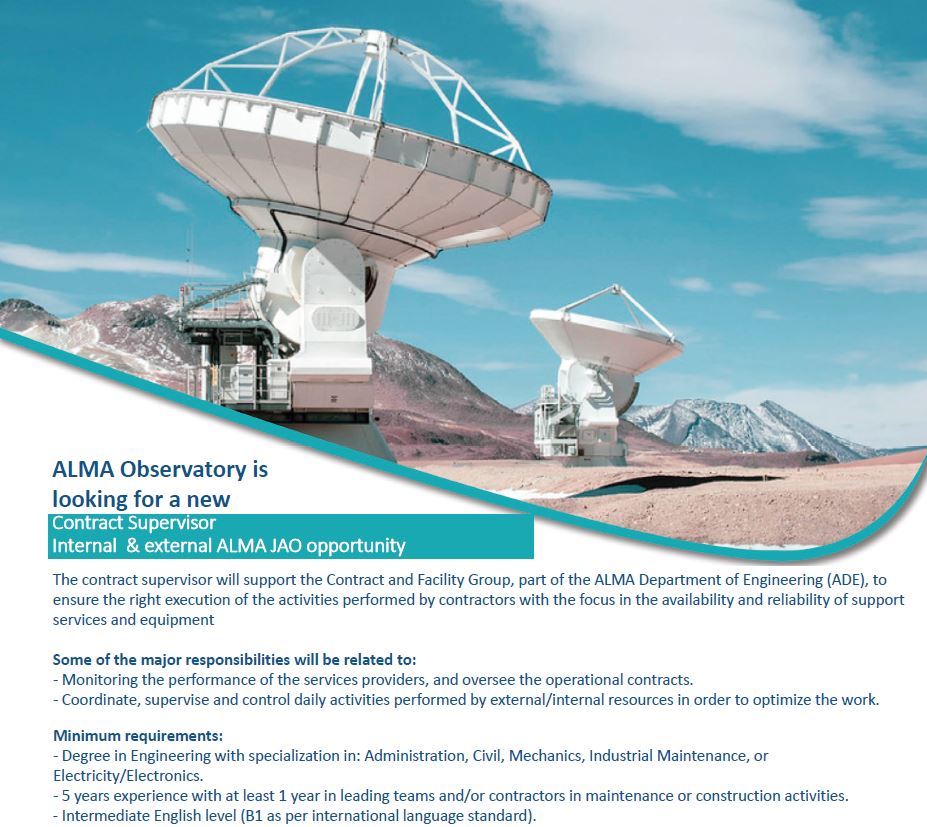 almaobs's tweet photo. #ALMAJobs 📡We are looking for:
✅"Contract Supervisor"
➡️ Degree in Engineering (4 years minimum) with specialization in the areas of Administration, Civil, Mechanics, Industrial Maintenance, or Electricity/Electronics or equivalent work experience
➡️https://t.co/z9d3AmMr6B https://t.co/1HfPynM6Jj