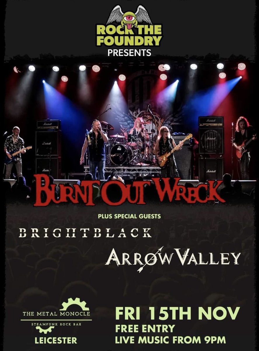 Stewart Jamison (@jammotftpa) on Twitter photo If youβre in the Leicester area get down to the the Metal Monacle tonight,
The amazing <a href="/BurntWreck/">Burnt Out Wreck</a> are playing and like our YOUTUBE channel itβs FREE!!!! If youβre in the Leicester area get down to the the Metal Monacle tonight,
The amazing <a href="/BurntWreck/">Burnt Out Wreck</a> are playing and like our YOUTUBE channel itβs FREE!!!!