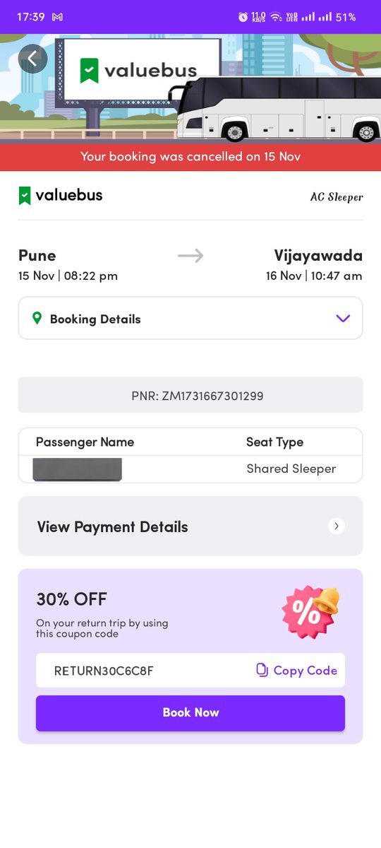 NagaS89627's tweet photo. @sinha_prash @zingbushelpdesk 
Booked a ride with ZingBus, canceled as per their policy, but now they refuse to refund me! This is unacceptable. I need my money back! 🚨😡 #ZingBusScam #ConsumerRights #RefundNow

👊 Retweet if you think this is unfair! https://t.co/34IcQl9pWm