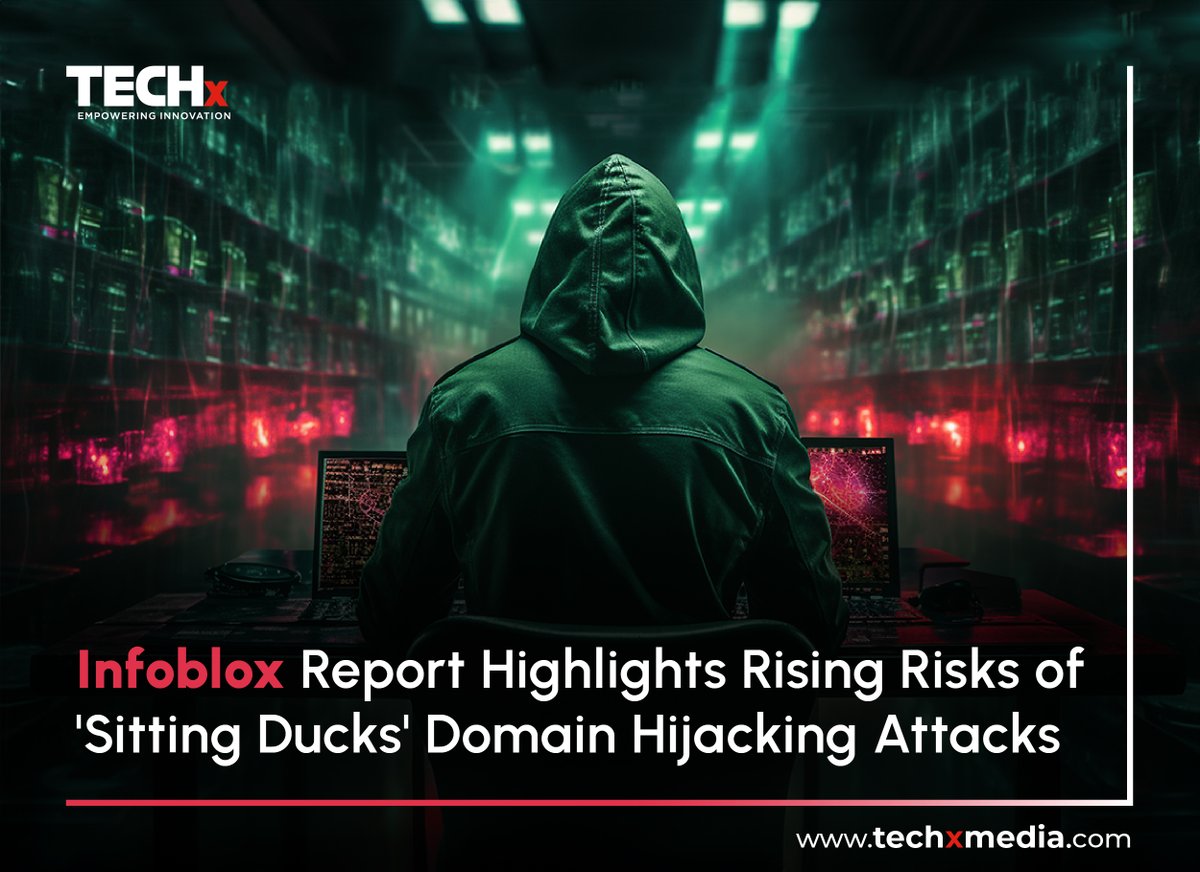TECHxMediaUAE's tweet photo. Infoblox warns of rising domain hijacking via the "Sitting Ducks" attack, with over 800K domains vulnerable &amp; 70K already compromised. Cybercriminals are using hijacked domains for spam.
Read More: https://t.co/0lUnOqc7uj
#CyberSecurity #DomainHijacking #Infoblox #DNS #Malware https://t.co/yGdFwrm8nf