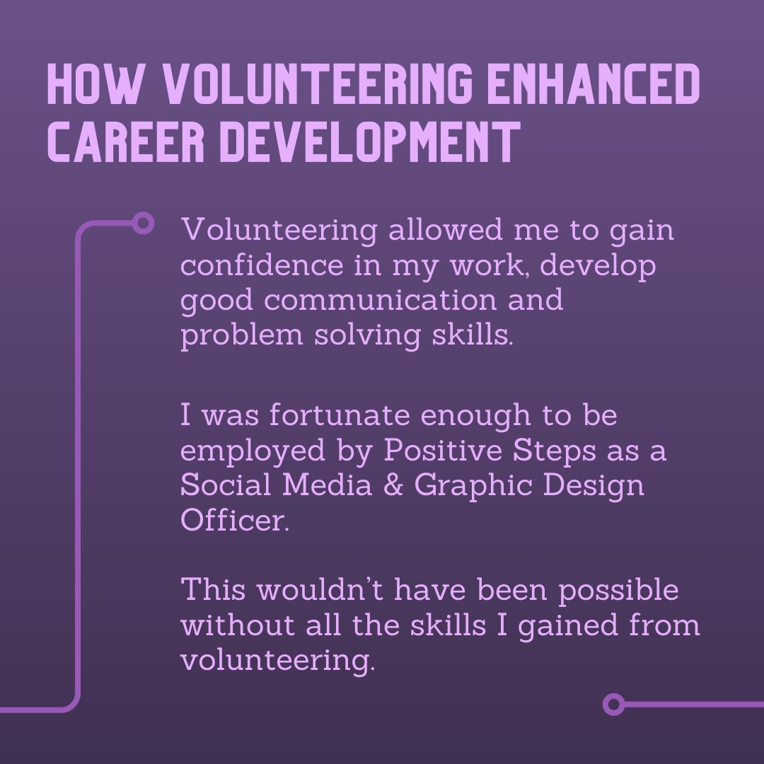 PositiveSteps's tweet photo. Real stories, Real success! Meet Miah— Starting as a volunteer at Positive Steps, Miah’s hard work led her to a full-time role with us💜 Her journey shows the true impact of volunteering on career development. Want to volunteer with us? Apply here 👉https://t.co/2UsMlxcWv5
#NCDM https://t.co/0BDR2M7Vwc