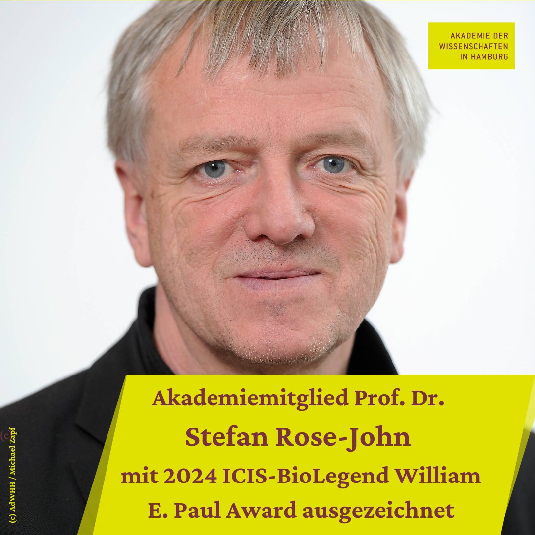 Akademie der Wissenschaften in Hamburg (@awhamburg) on Twitter photo Für seine grundlegenden Beiträge zur #Biologie der #Zytokine ist Akademiemitglied Prof. Dr. Stefan Rose-John, #Biochemie-Emeritus <a href="/kieluni/">Universität Kiel CAU 🎓</a>, in Seoul mit dem 2024 ICIS-BioLegend William E. Paul Award ausgezeichnet worden.
Herzliche Glückwünsche💐
awhamburg.de/aktuell/aktuel… Für seine grundlegenden Beiträge zur #Biologie der #Zytokine ist Akademiemitglied Prof. Dr. Stefan Rose-John, #Biochemie-Emeritus <a href="/kieluni/">Universität Kiel CAU 🎓</a>, in Seoul mit dem 2024 ICIS-BioLegend William E. Paul Award ausgezeichnet worden.
Herzliche Glückwünsche💐
awhamburg.de/aktuell/aktuel…