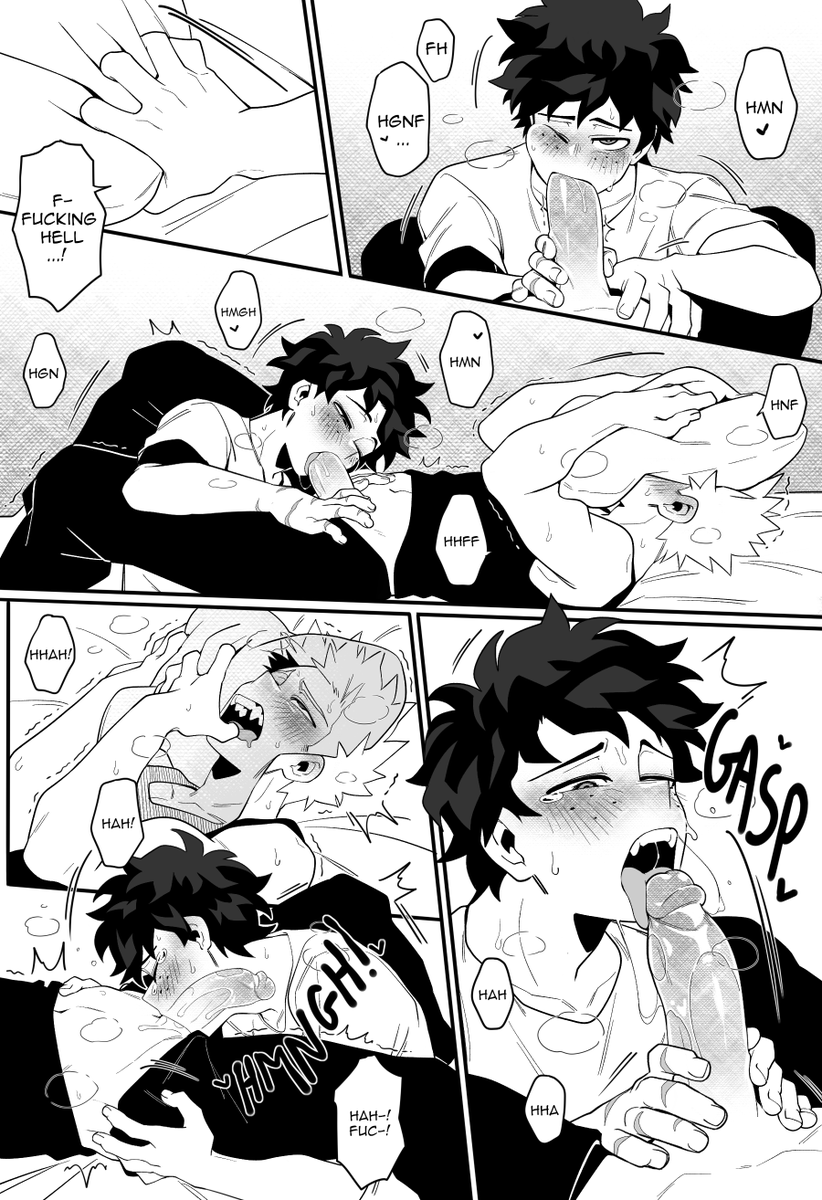 kyosein's tweet photo. Opposite situation with Omega!Deku in the way to help Alpha!Bakugo with his rut...  🧡💚🔞 https://t.co/XLmjWG25Vn