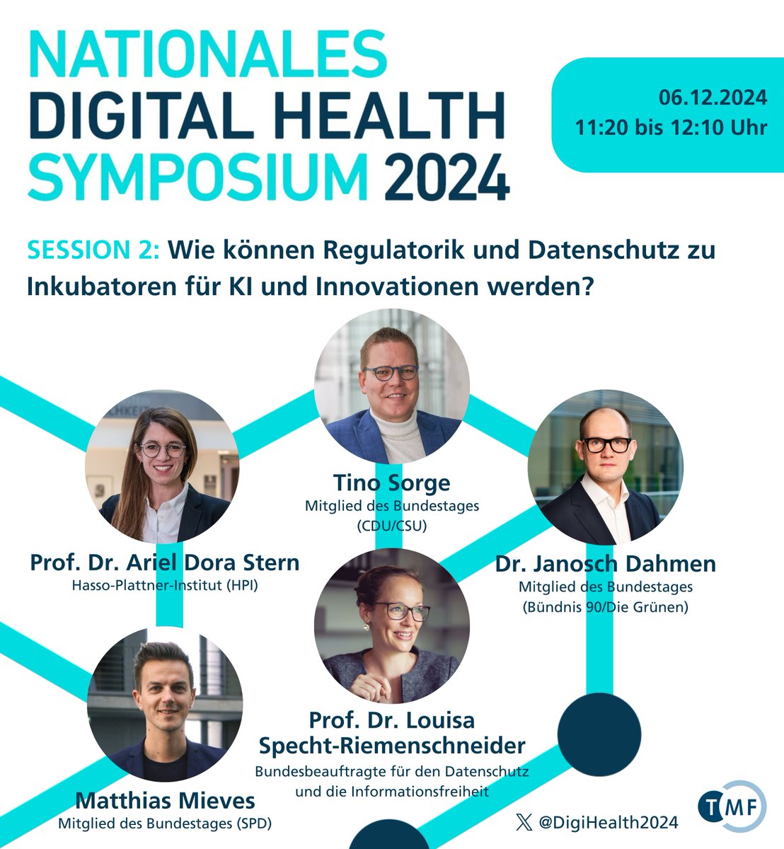 TMF e.V. (@tmf_ev) on Twitter photo Session 2 des Digital Health Symposiums <a href="/DigiHealth2024/">Nationales Digital Health Symposium</a> diskutiert mit hochrangigen Gästen aus Politik und Wissenschaft, wie wir in Deutschland KI & Innovationen fördern können, ohne den Datenschutz zu vernachlässigen.
🗓️6.12.24, 10-17 Uhr
➡️Anmeldung: tinyurl.com/mtfc9p2d Session 2 des Digital Health Symposiums <a href="/DigiHealth2024/">Nationales Digital Health Symposium</a> diskutiert mit hochrangigen Gästen aus Politik und Wissenschaft, wie wir in Deutschland KI & Innovationen fördern können, ohne den Datenschutz zu vernachlässigen.
🗓️6.12.24, 10-17 Uhr
➡️Anmeldung: tinyurl.com/mtfc9p2d