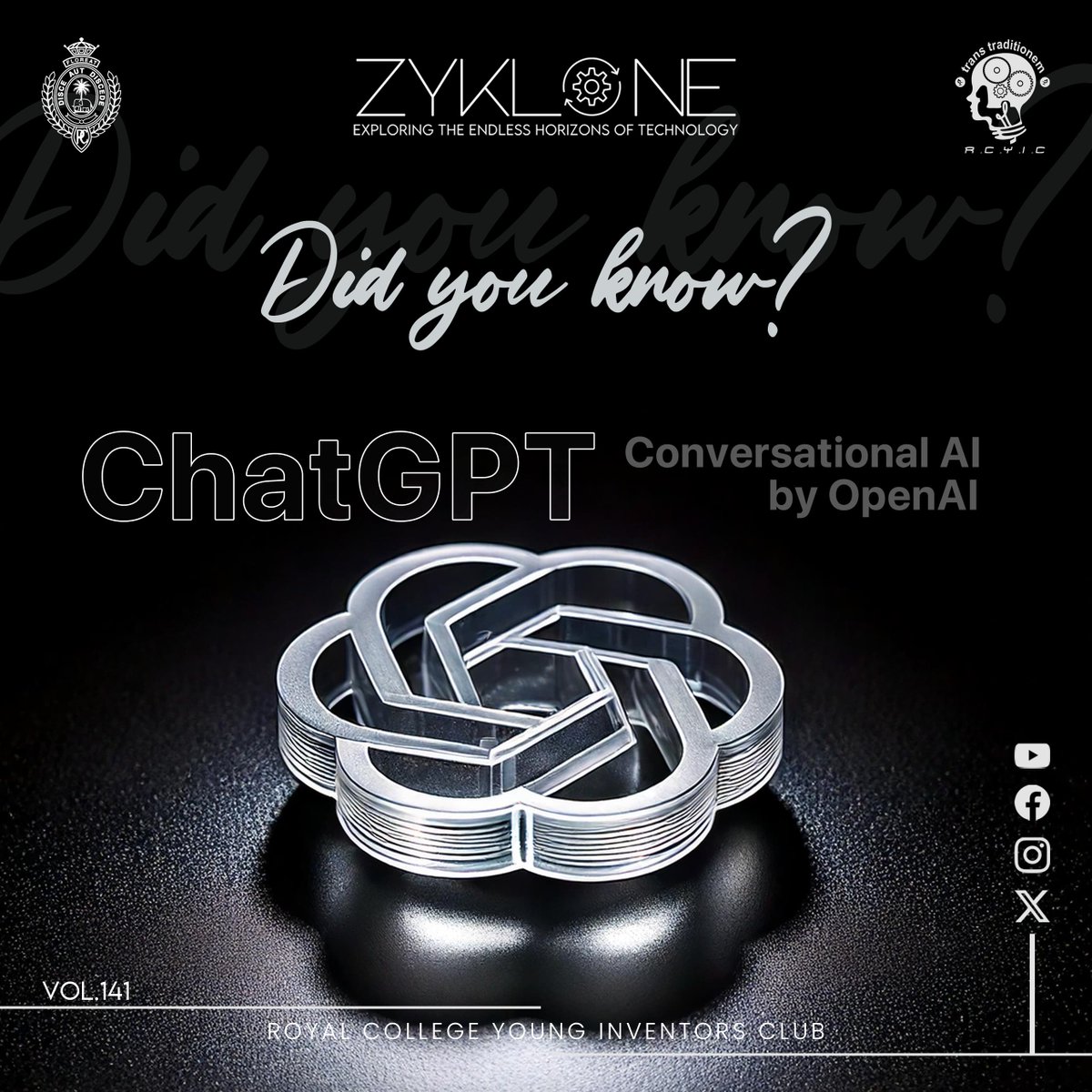 RCYICMembers's tweet photo. ChatGPT: Conversational AI by OpenAI

#ZYKLONE24
#RCYIC https://t.co/ghTaP97Dlj