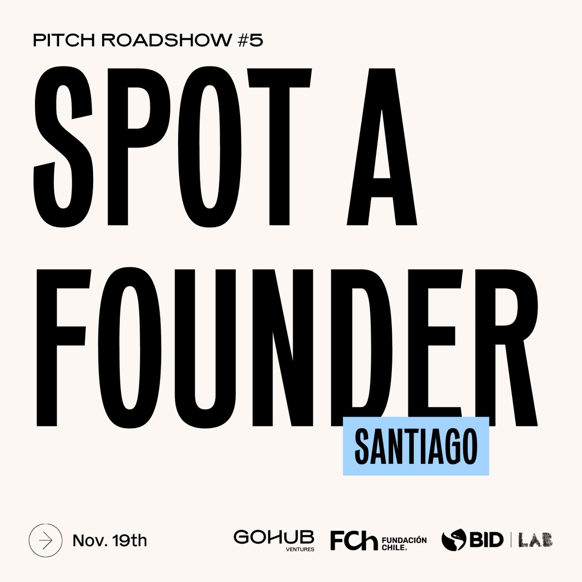 🌟 Meet the five #startups participating in the final edition of 'Pitch Roadshow: Spot a Founder' in Santiago (Chile)

An event co-organized with <a href="/IDB_Lab/">IDB Lab</a> in collaboration with <a href="/fundacionchile/">Fundación Chile</a> on November 19th during the Santiago Tech Week ⤵