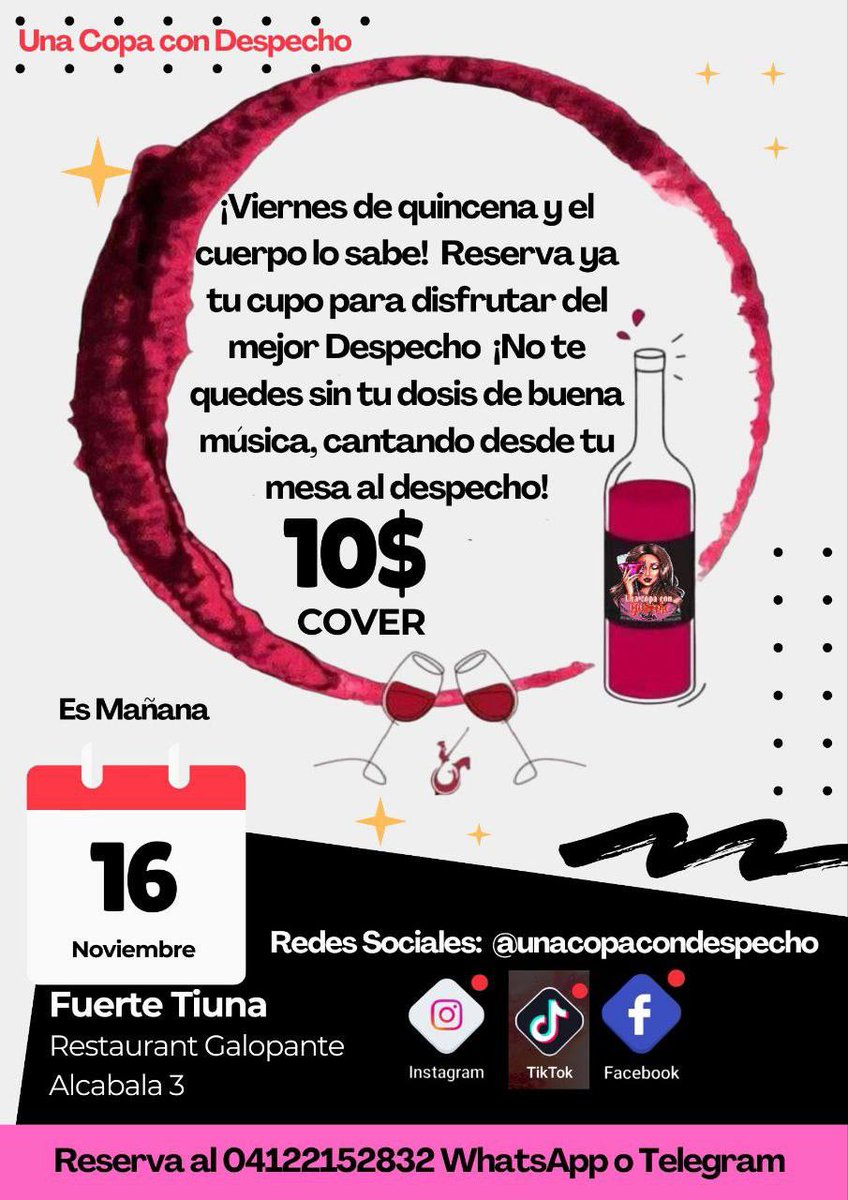 Solo faltas tú. Hasta hoy tienes tiempo de hacer tú reservación ⏱️ #reserva #despecho #musicaenvivo #misic #evento #karaoke #fuertetiuna #galopante #unacopacondespecho #mujer #hombre #amor