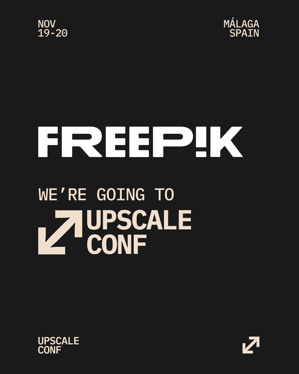 Freepik will take the Upscale Conf stage. We're thrilled to be there as proud sponsors! But that's not all—some of our team members will be giving inspiring talks and panels.

Curious about who will be there? Keep reading 👇