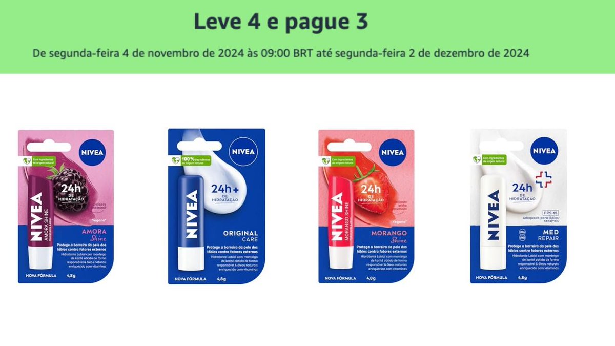 buscopobres's tweet photo. CUIDE DESSA BOCA RESSECADA 
leve 4 e pague 3 hidratantes nivea

adicione 4 itens no carrinho + desconto na finalização do pedido

a partir de 11,92 por un.
https://t.co/7r3ai3pp3o https://t.co/CqXQnwKu9b