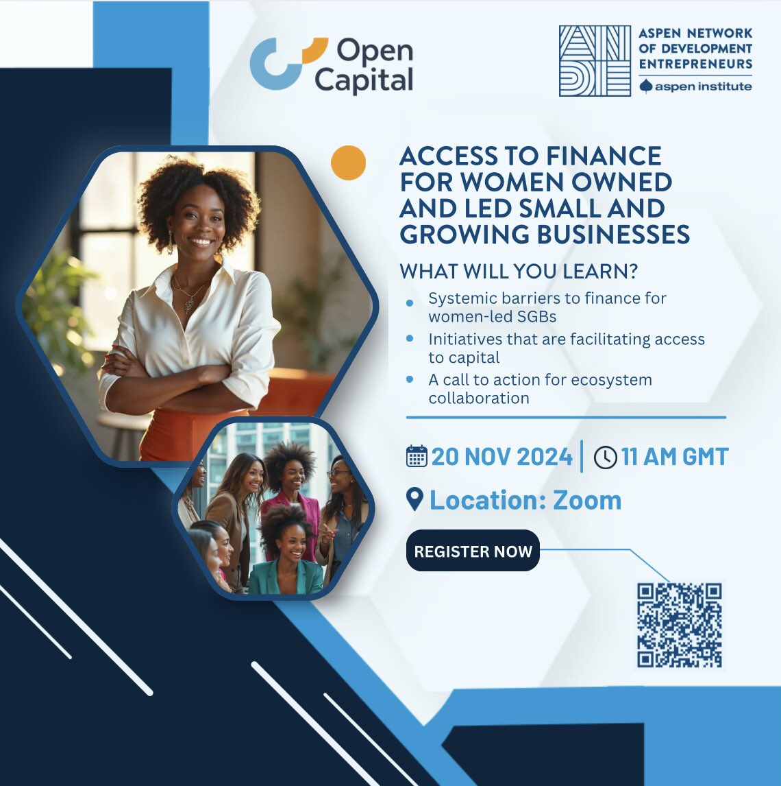 📣5 Days to go!📣

5 Days to go until the much anticipated webinar, Access to Finance for Women-Owned and Led SGBs!

Register here:
lnkd.in/e6z2x-vg

#FinancialInclusion #FinanceForWomen #SGBChallenges #womenentrepreneurship