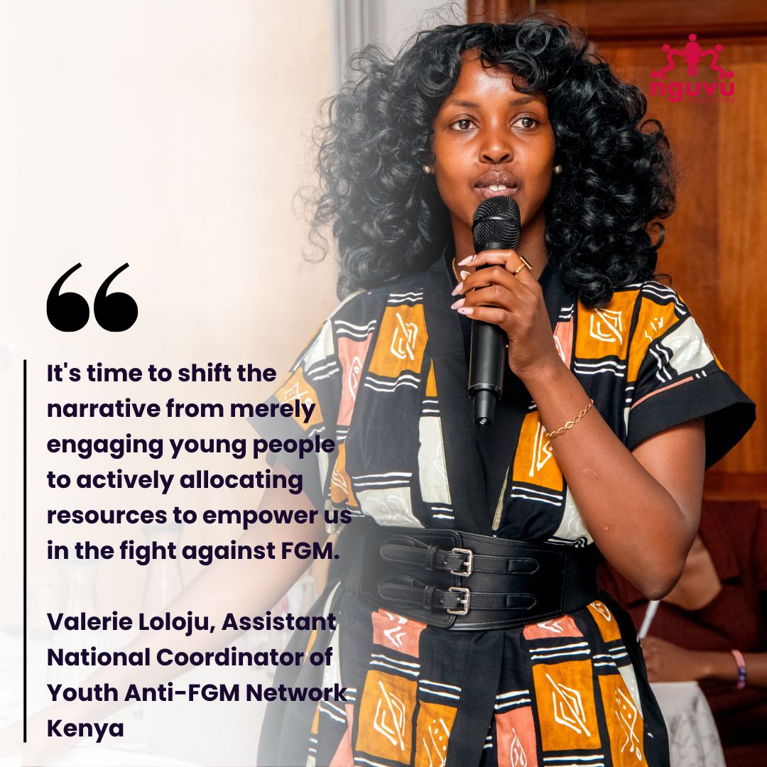 nguvucollective's tweet photo. The fight against FGM needs diverse voices—which we heard at the #BreakTheBlade launch. @lolojuval of @YouthAntiFGMKe, @TonyMwebia of @MenEndFGM, and Amisa Rashid of @NivisheF highlighted the power of youth involvement, male allies & the mental health toll FGM has on survivors. https://t.co/2j0e6NtuhN