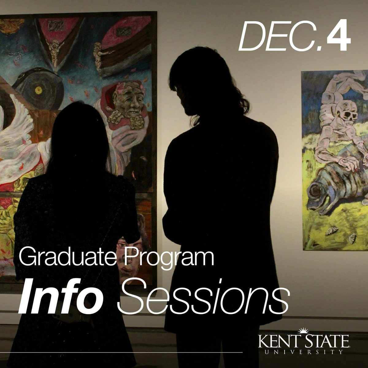 Learn more about our graduate program offerings at our upcoming virtual info sessions!
 
📍Wed., Dec. 4
 
The sessions are as follows:
6 p.m.(EST): Art History M.A.
7 p.m.(EST): Studio Art M.A. and M.F.A.
 
Learn more: bit.ly/3O7oqGo