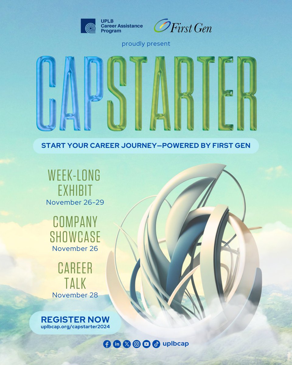uplbcap's tweet photo. Fuel up as we reach the heights of career opportunities! ๐ฅ
The UPLB Career Assistance Program, in partnership with First Gen, CAPstarter is here to take you on an adventure traversing different professional paths that await you.
#GrowWithUPLBCAP
#CAPStarter2024
#FirstGen https://t.co/IRUckXXVmI